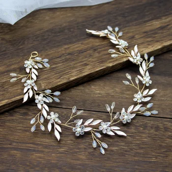 

Hot Leaf Headband Wedding Decoration Golden Hair Band Hair Accessories Bridal Jewelry Wholesale