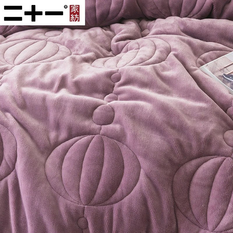 Blanket Quilt Thickening Winter Coupe Cover Carpet 10 Jin Three Layers Mix Quilt With Cotton Wadding Carpet Keep Warm Blanket