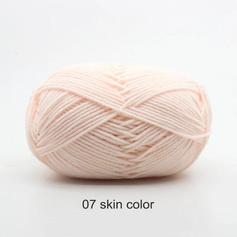 07 skin color DIY свитер вязальная пряжа вязаное одеяло игрушка хлопчатобумажная пряжа молочного цвета 50 г мягкие 22 цвета антистатические ручные вязальные принадлежности - Цвет: 07 skin color