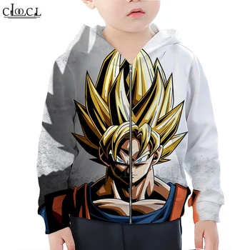 

CLOOCL Newest Japanese Anime Dragon Ball Zipper Hoodies 3D Print Boy Girl Children Hooded Casual Fashion Streetwear Tops