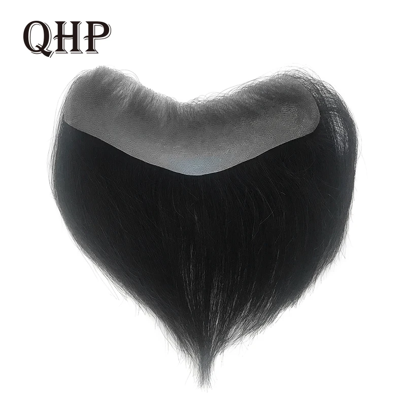 Men Toupee Front Hairline Human Hair Replacement System Capillary Prothesis Invisible Wig 6" human hair toupee