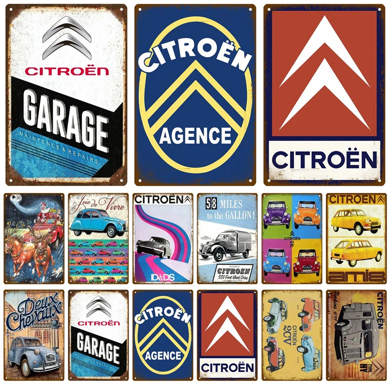 Plaque Métal Vintage 2CV Charleston – Déco Rétro, Neuve