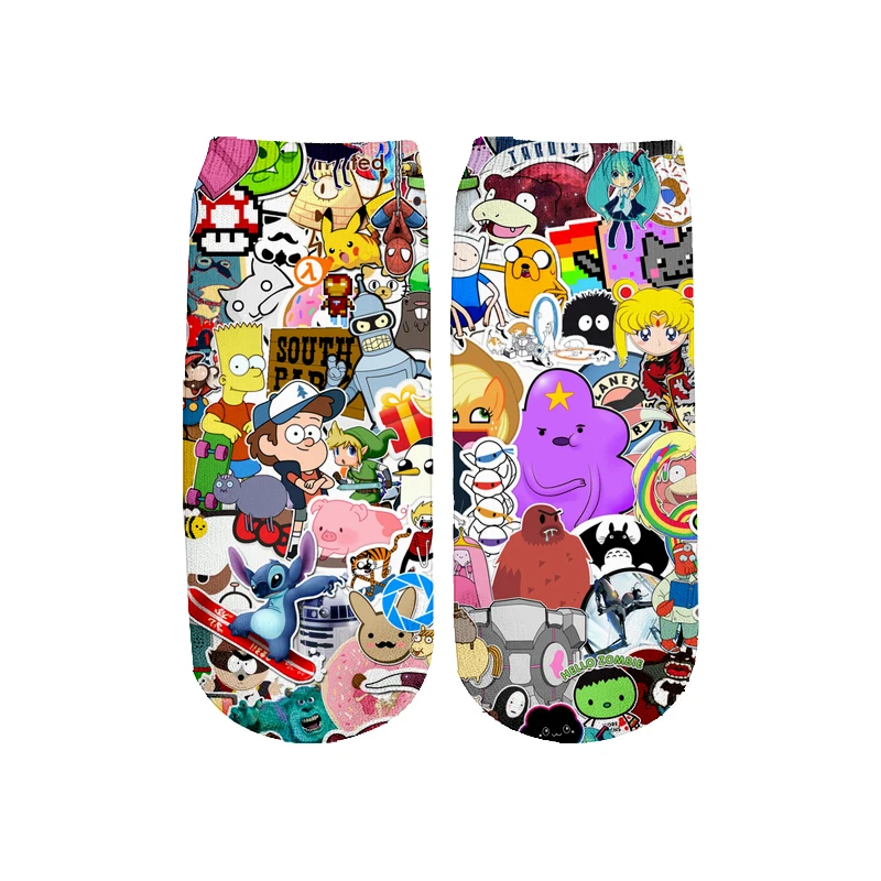 Новейшие Rick and Morty 3D печатных мультфильм милые короткие носки для мужчин женщин harajuku корейские носки RS-009 - Цвет: 26