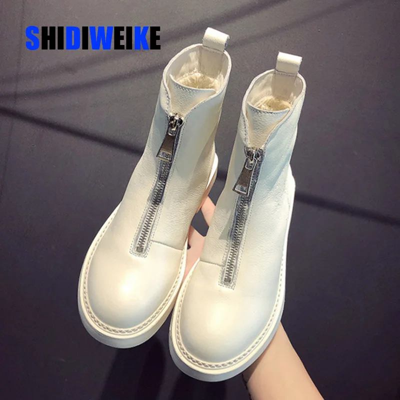

2020 New casual women shoes winter hot leather short tube Ankle boots fashion trend comfortable soft wild warm women's boots