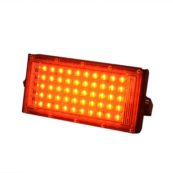 Пульт дистанционного управления Управление Светодиодный прожектор светильник 50W 220V 240V AC потолочные светильник Светодиодный точечный светильник водонепроницаемый IP66 отражатель для уличного фонаря - Испускаемый цвет: red