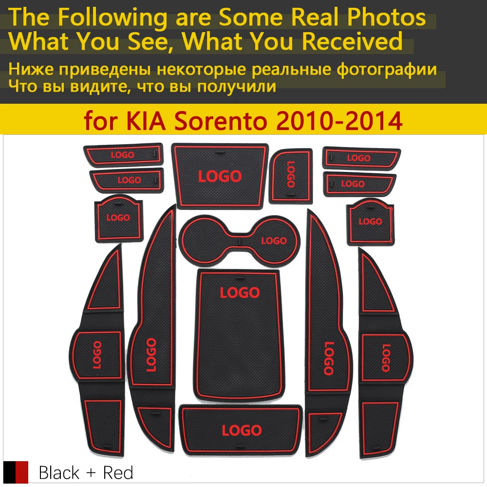 Противоскользящий резиновый коврик с подушкой для двери для KIA SORENTO R XM 2010~ 2011 2012 2013 15 шт. аксессуары наклейки для автомобиля