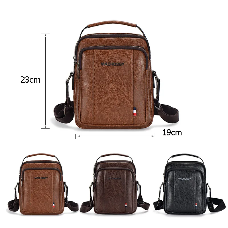 Men's Synthetic Leather Shoulder Bag Men PU Crossbody Messenger Bags Man Casual Shoulder Bags for Male Top Handle Handbags