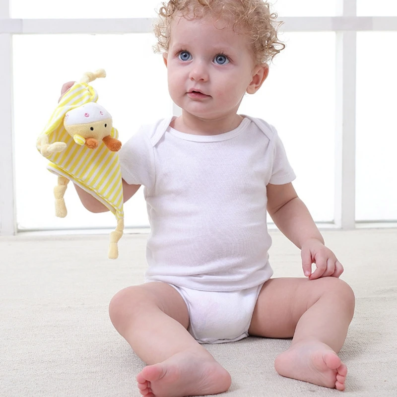 Baby Appease Towel with Colorful Tags Soft Cotton Soother Teether Infants Comfort Sleeping Nursing Cuddling Blanket Toys baby comforter blanket