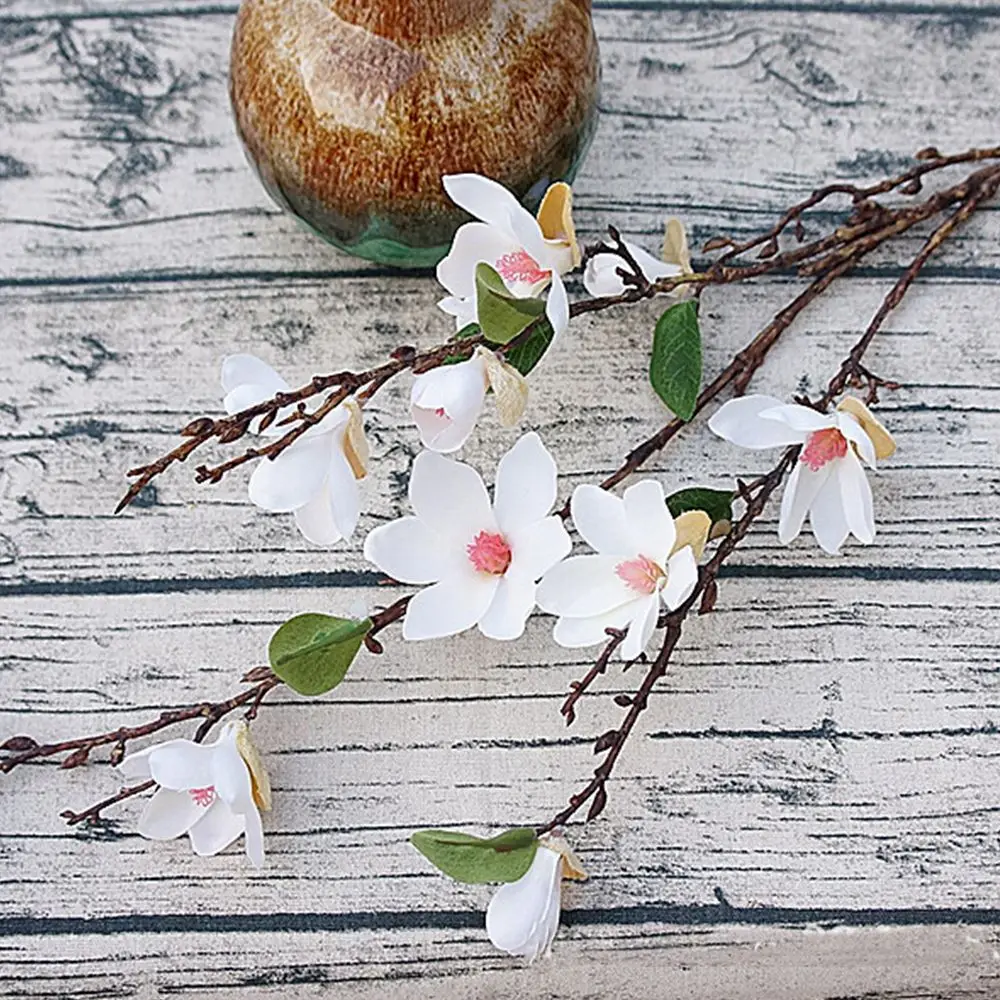 90 см Длинные DIY 1 шт. Искусственные цветы дом Домашнее Украшение Моделирование поддельные цветы магнолии один цветок на стебле - Цвет: White