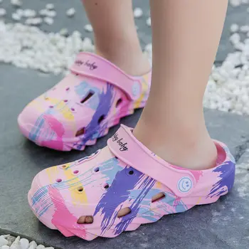 

2-14 year kid Clogs summer non-slip beach sandals for children outdoor garden shoes weightlight girls boys cro clogs