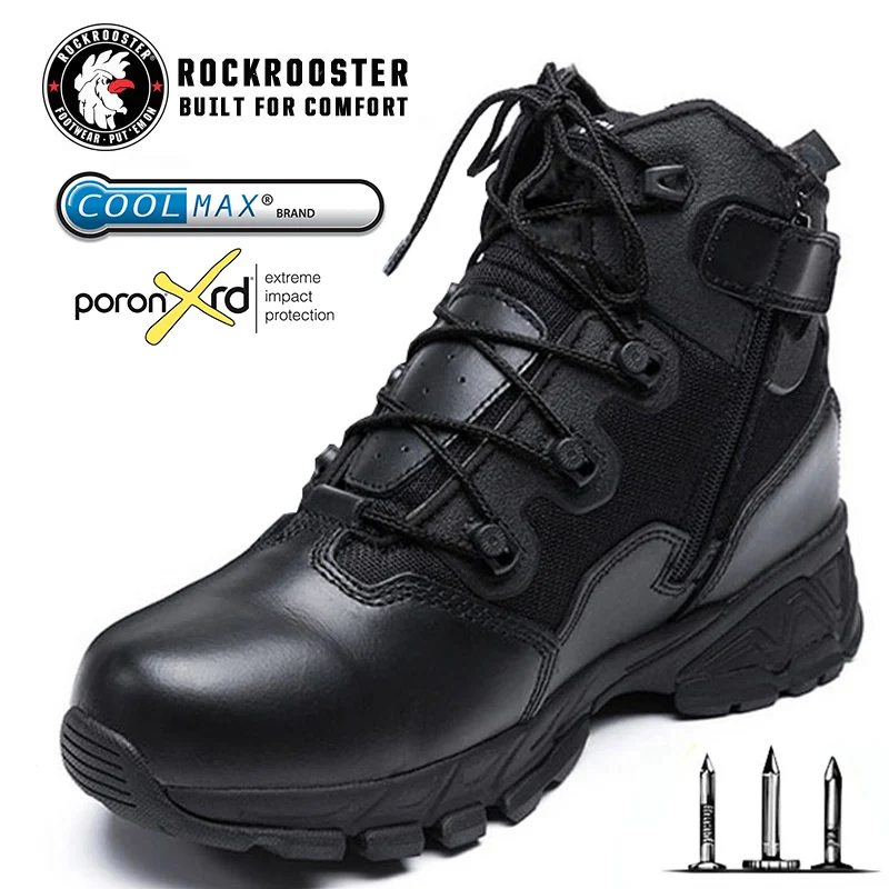 

Military Combat Boots For Men Desert Genuine Leather Tactical Army Ankle Boots Casual Breathable Zipper Man Safety Working Shoes