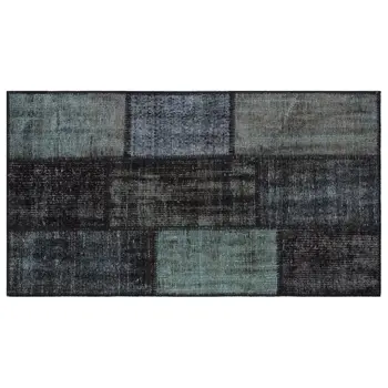 

Handmade Black Vintage Overdyed Patchwork Area Rug 080x150 Cm-2'7''X4'11''