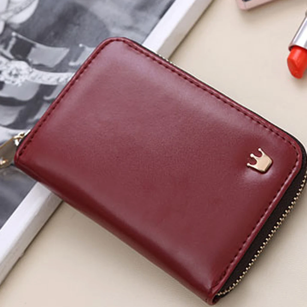 Women Coin Purse Small Bag Wallet Change Zipper Crown Decorated Money Bags Children Wallets Leather Key Holder Carteira 813