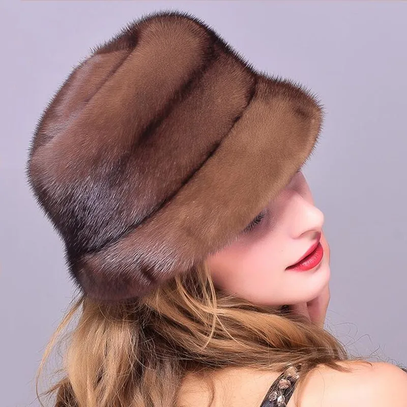 SHALUOTAOTAO трендовая осенне-зимняя норковая меховая фетровая шапка для женщин Роскошная элегантная благородная Дамская брендовая шапка утепленные теплые вечерние шапки