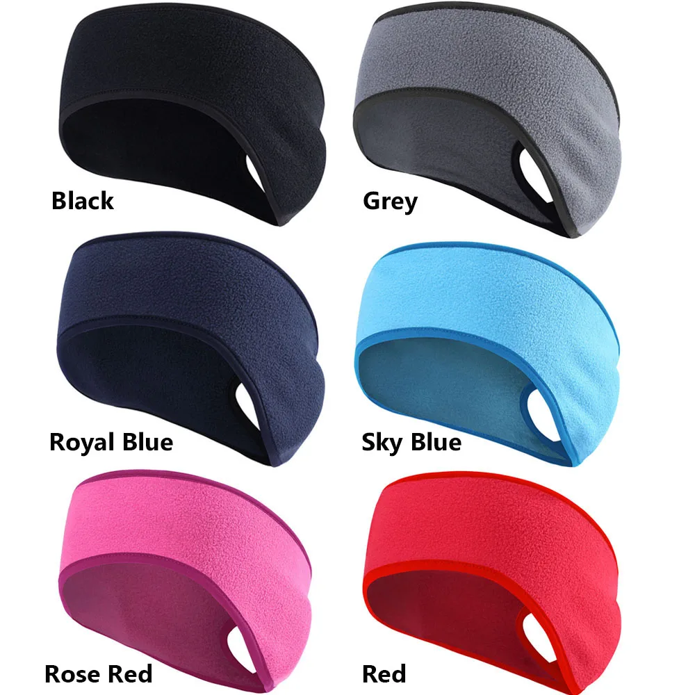 Women Men Winter Ponytail Headband Fleece Ear Cover Keep Warmer Outdoor Running Fashion Yoga Motorcycling Sweatband With Holes