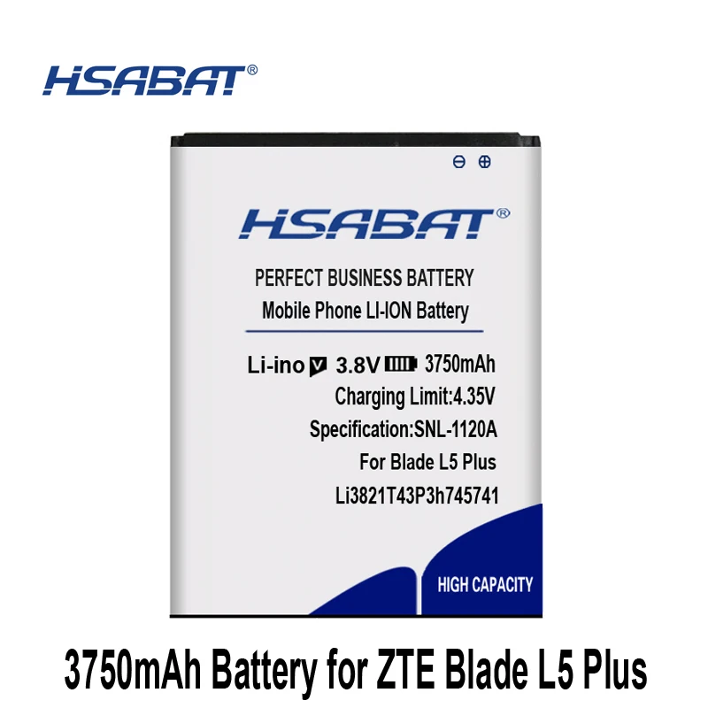 HSABAT 3750 мАч Li3821T43P3h745741 батарея для zte Blade L5 Plus батарея