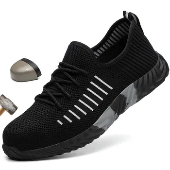 

Work Shoes Man Sneakers Safety Shoes With Steel Toe Breathable Safety Boots Anti-Puncture Work Sneakers Shoes Male