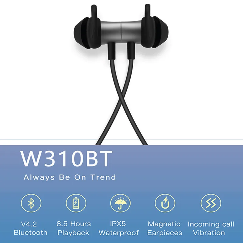 EDIFIER W310BT Bluetooth наушники беспроводные Bluetooth 4,2 стерео наушники-вкладыши мягкий материал дизайн IPX5 с микрофоном для спорта