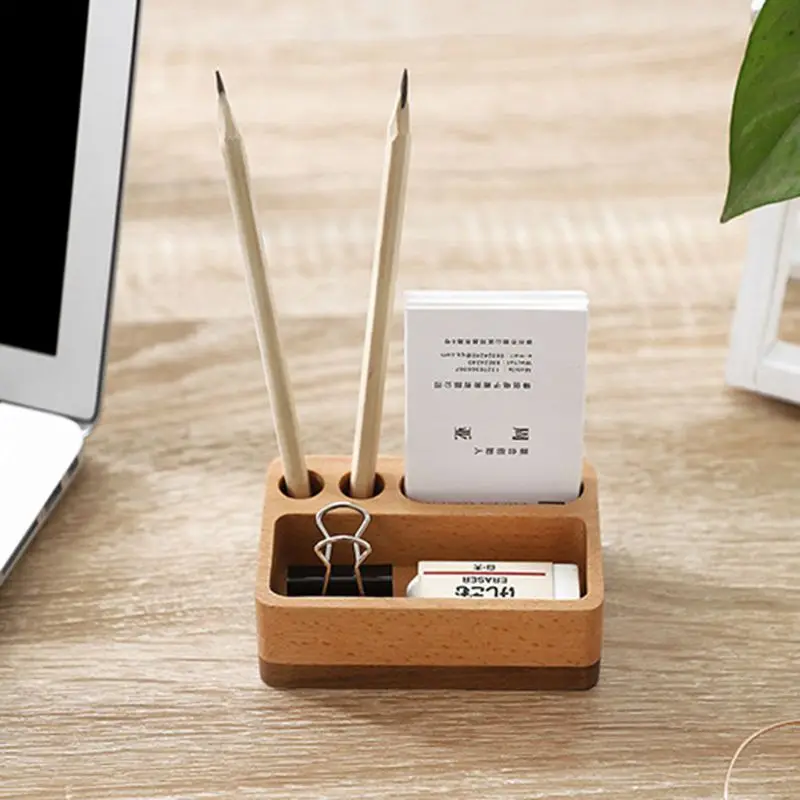 

Creative Wooden Business Card Holder Desk Display Stand Organizer Storage Box Office Accessories Delicate Practical