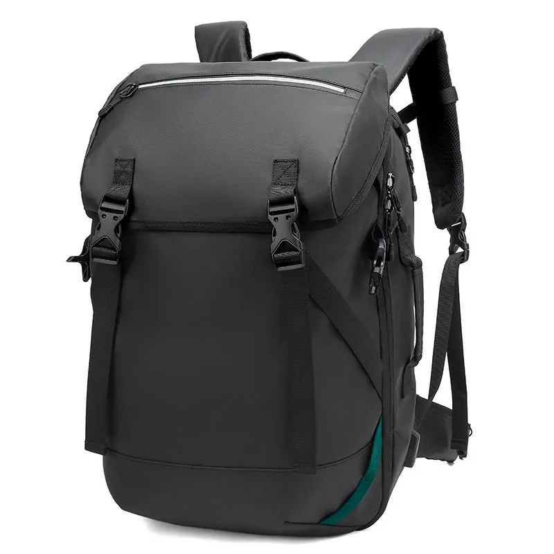 Модные 15,6 дюймовые рюкзаки для ноутбука, компьютера, бизнес многофункциональная Водонепроницаемая дорожная сумка, повседневный мужской рюкзак Mochilas - Цвет: Black