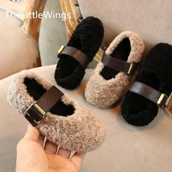 

Girl Lamb Furry Shoes Fall and Winter 2019 New Korean Children's Shoes Princess Fashion Keep warm shoes 1-3-8-15 Years Old