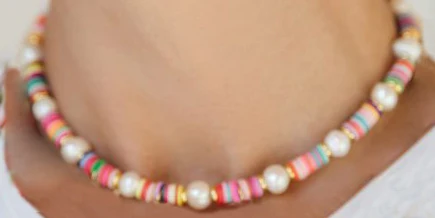 pearl Подвеска «зуб» акула, колье из полимера, бисерное ожерелье для серферов, ожерелье из винила в африканском стиле, Женское Ожерелье - Окраска металла: pearl