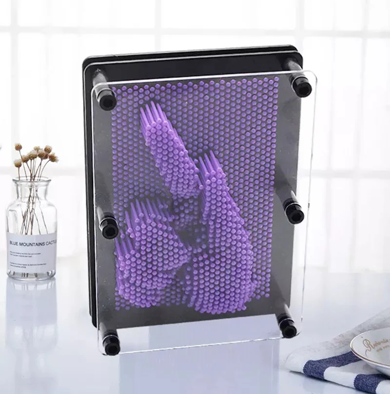 Фиолетовый Булавка искусство 3D скульптура Игла DIY резьба плесень настольная игрушка украшение Hogar демисезонные декоративные украшения для комнаты украшение дома 037 - Цвет: Фиолетовый