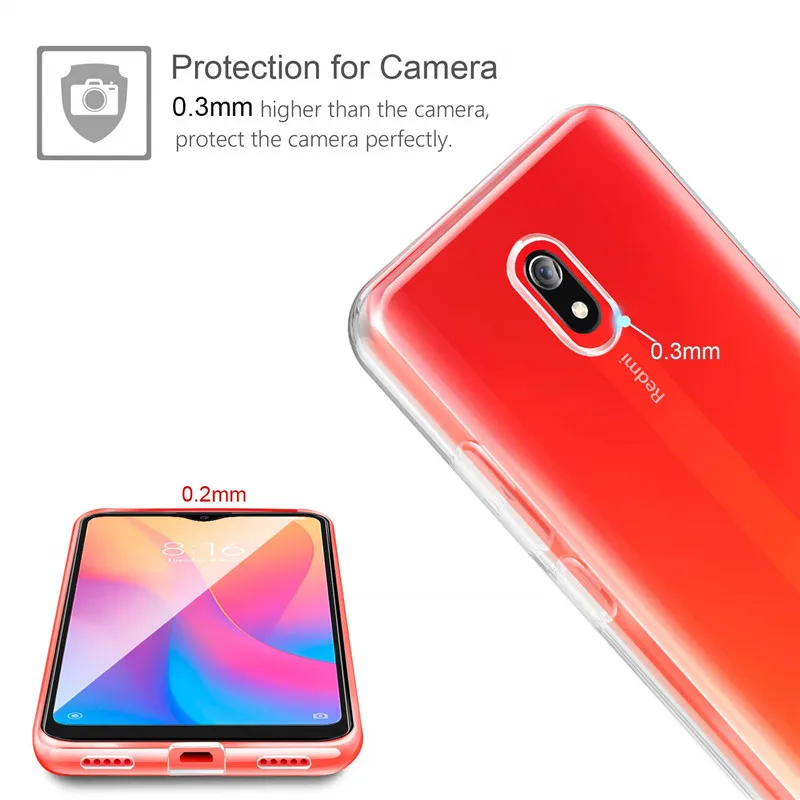 ТПУ чехол+ стекло Redmi-8 A TPU Case Redmi 8 A case мягкий прозрачный силиконовый чехол на Xiomi Redmi 8A чехлы ксиоми редми 8а чехол сяоми редми8 glass редми-8 а стекло на редми 8 защитное стекло Xiaomi Redmi 8 case
