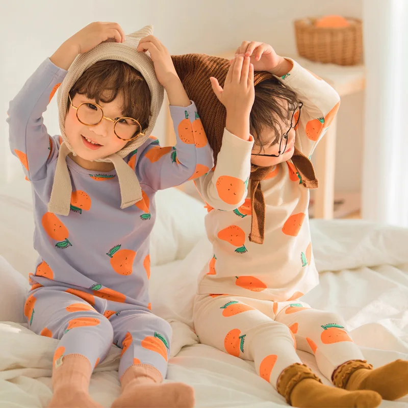 Осенне-зимняя коллекция 100% года хлопковая одежда для сна маленьких мальчиков и
