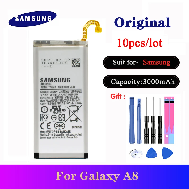 10 шт./лот EB-BA530ABE оригинал для Samsung Galaxy A8 2018 SM-A530F A530K A530L A530S A530W телефонные