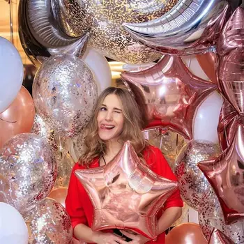 

50 piezas confeti lentejuelas látex globos boda decoración DIY cumpleaños fiesta bebé ducha globos