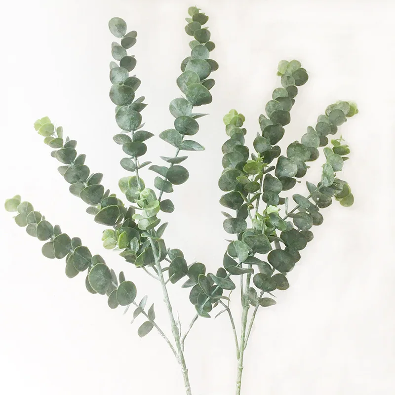 

5 Fork Eucalyptu Simulation Green Plant Single Leaf Imitation Dry Branch Artificial Fake Flower Wedding Shooting Prop Home Decor