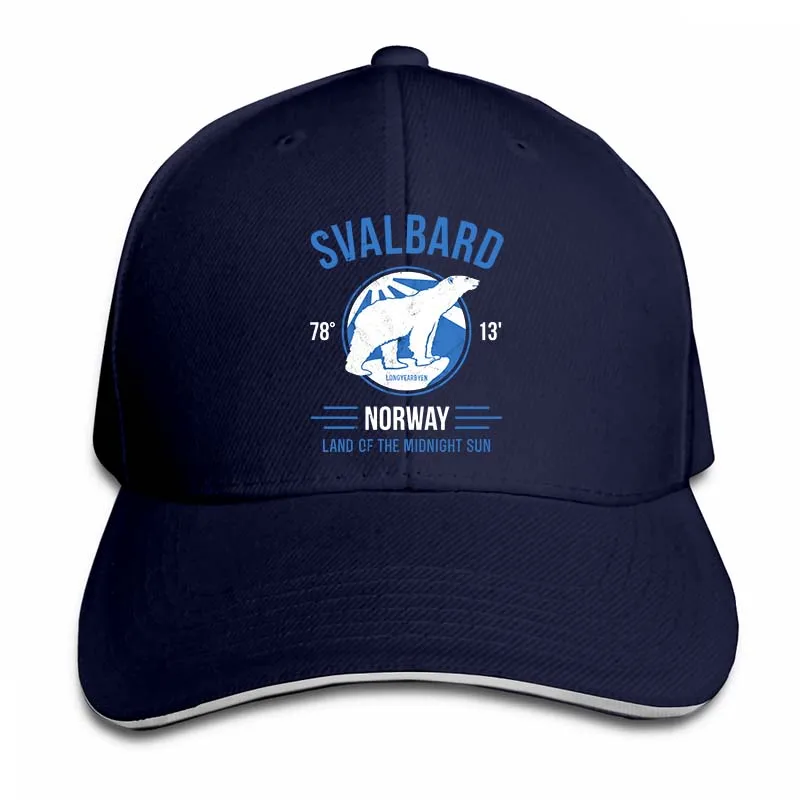 Svalbard Polar Bear under the Midnight Sun- Norway Baseball cap men women Trucker Hats fashion adjustable cap - Цвет: 2-Navy
