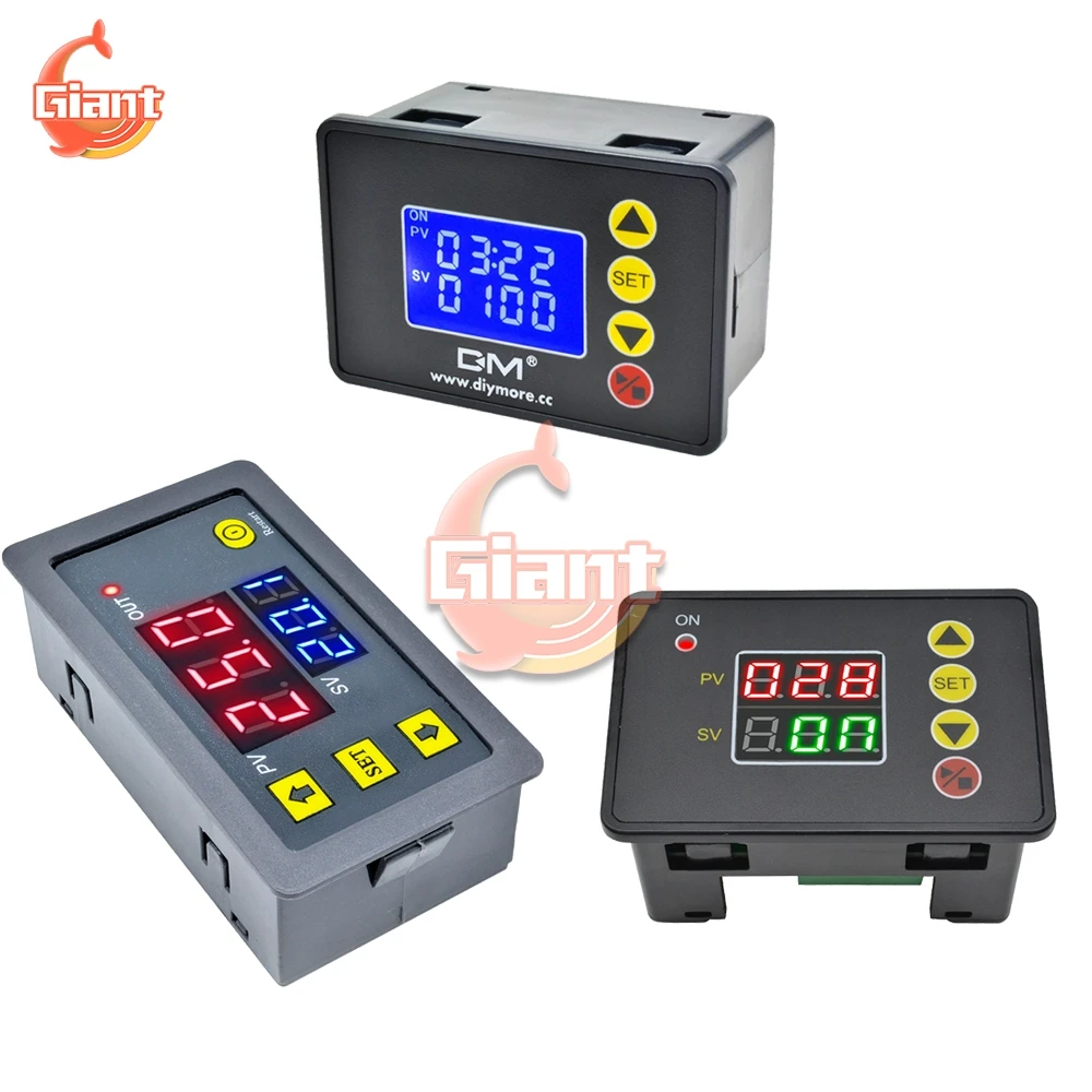 AC 110V 220V DC 12V 24V 1,37 pulgadas temporizador Digital programable Control de relé 10A 20A controlador de tiempo retardo relé módulo DIY|Temporizadores| - AliExpress