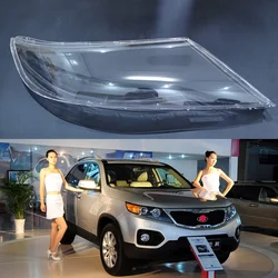 Boîtier de lampe pour Kia Sorento 2009 – 2012, grand abat jour en plexiglas, couvercle transparent, coque de phare en verre transparent 