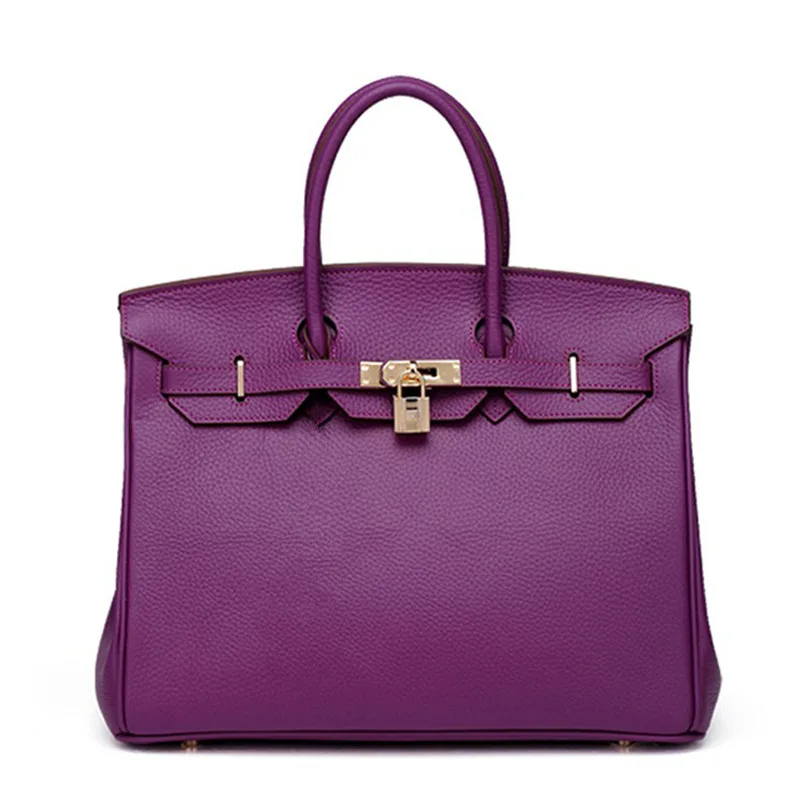 23 purple Новая натуральная кожа сумка роскошный дизайн первый слой воловья кожа Стильная галька платиновая сумка женская сумка на плечо - Цвет: 23 purple