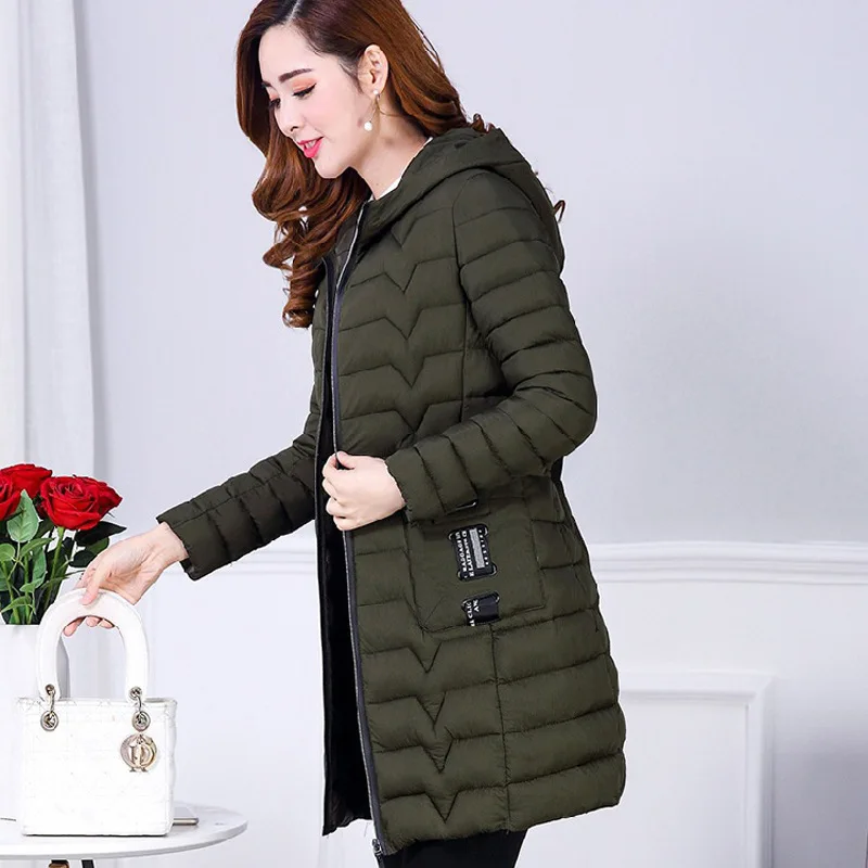 

2019 Autumn And Winter New Style Cotton-padded Clothes Women's Mid-length down Jacket Cotton-padded Clothes Women's Korean-style