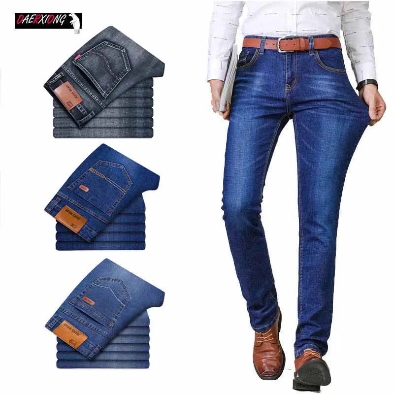 Men's Brand Stretch Jeans 2020 Business Stretch Slim Denim Pants Fashion Classical trousers Denim Blue Black Pants Male Clothes Men's Brand Stretch Jeans 2020 Business Stretch Slim Denim Pants Fashion Classical trousers Denim Blue Black Pants Male Clothes