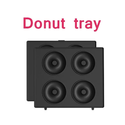 1 set Donut tray DMWD многофункциональная вафельница, бутерброд, Пончик, Eggettes maker, сделай сам, машина для выпечки завтрака, антипригарная форма для выпечки, tosaer, EU, US - Цвет: 1 set Donut tray