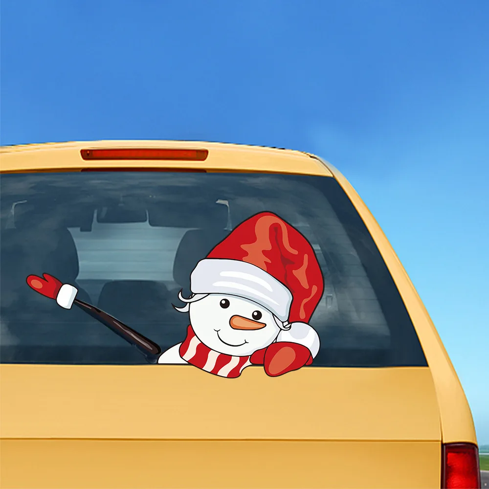 Автомобиль Рождество Санта милый снеговик развевающийся стеклоочиститель наклейка на заднее стекло стеклоочиститель наклейки s и наклейки для автомобиля аксессуары для декора