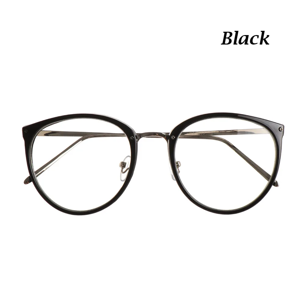 1 шт. модные очки для близорукости с оптическими линзами женский модный металлический оправа очки мужские классические прозрачные линзы Уход За Зрением очки - Frame Color: black