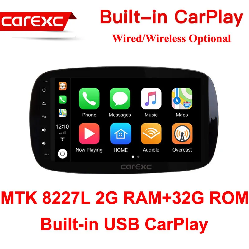 CarExc 9 ''радио CarPlay мультимедийный плеер 1 din Android 9,0 для Mercedes Smart Fortwo Авторадио gps навигация - Цвет: MTK 32G ROM
