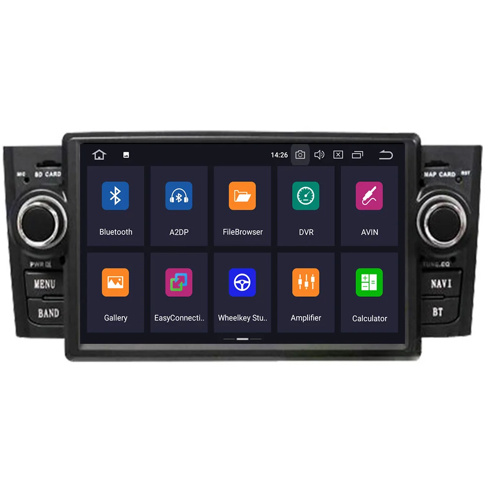 Best Car Multimedia player GPS Android 9.0 8 core 4+32G Car Radio 2 Din DVD For Fiat/Grande/Punto/Linea 2007-2012 Radio FM steering 1