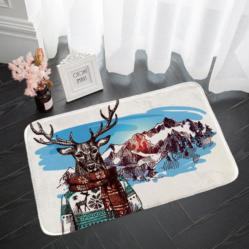 

Christmas Rug Creative 3D Printing Hallway Carpets and Rugs for Bedroom Living Room Carpet Kitchen Bathroom Anti-Slip Floor Mats