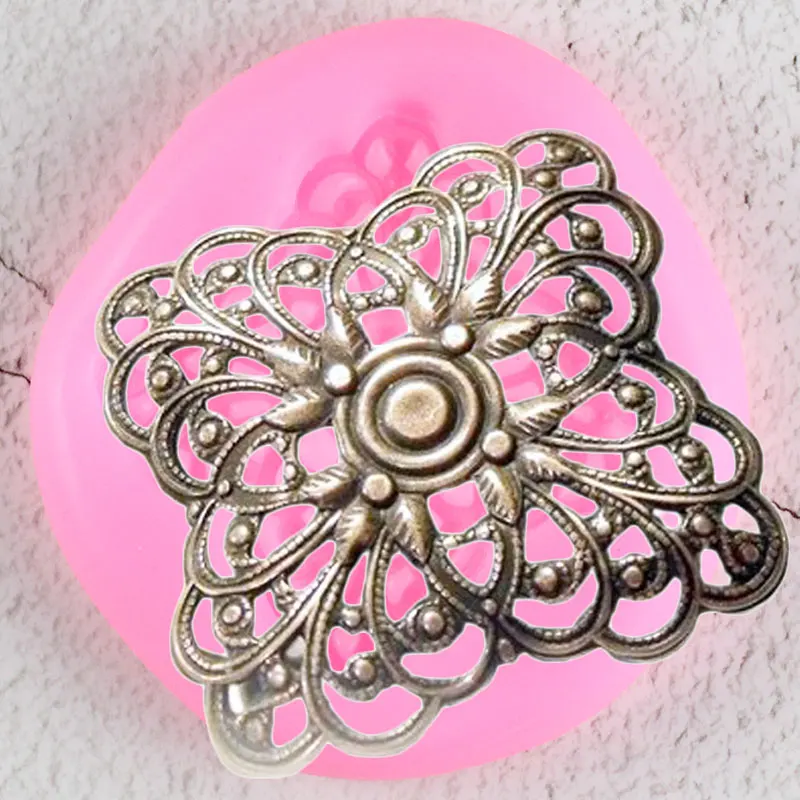 

Vintage Buttons Lace Silicone Molds DIY Relief Cupcake Topper Fondant Cake Decorating Tools Candy Clay Chocolate Gumpaste Moulds