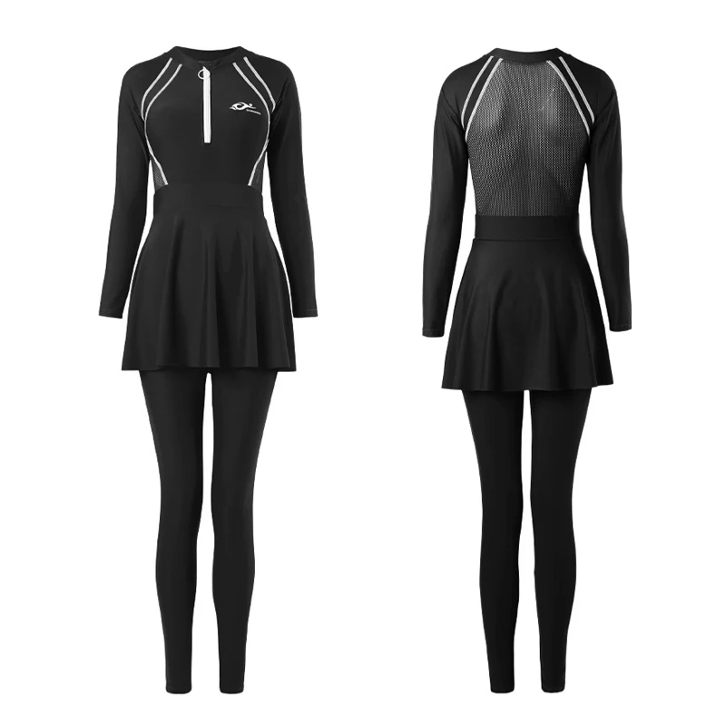 Muslim Women Swimwear Long Sleeve One Piece Islamic Swimming Suit Bathing Suit Modest Swimsuit Skirt