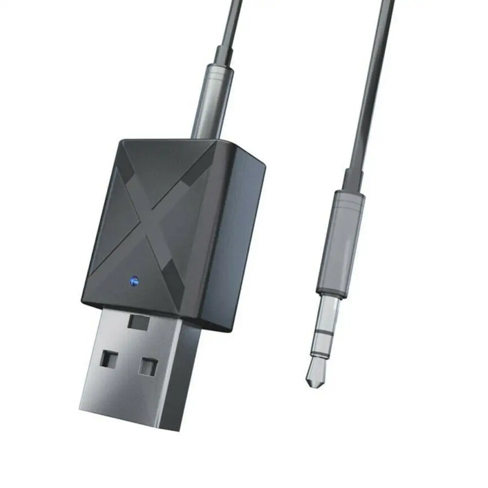 Черный Bluetooth 5,0 аудио приемник передатчик мини стерео Bluetooth AUX RCA USB 3,5 мм разъем для ПК автомобильный комплект беспроводной адаптер - Название цвета: Черный