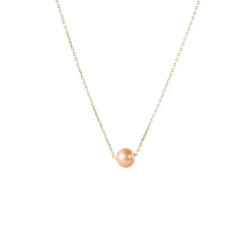 Серебро 925 пробы, модное элегантное настоящая пресноводная жемчужина, ожерелье, Подвеска для женщин, жемчужное ювелирное изделие, подарок для девушек