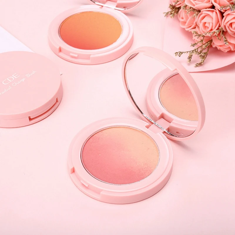 2-color Blusher градиентная палитра для румяны розовый персик оранжевая Серия щеки румяна макияж лица красота Косметика