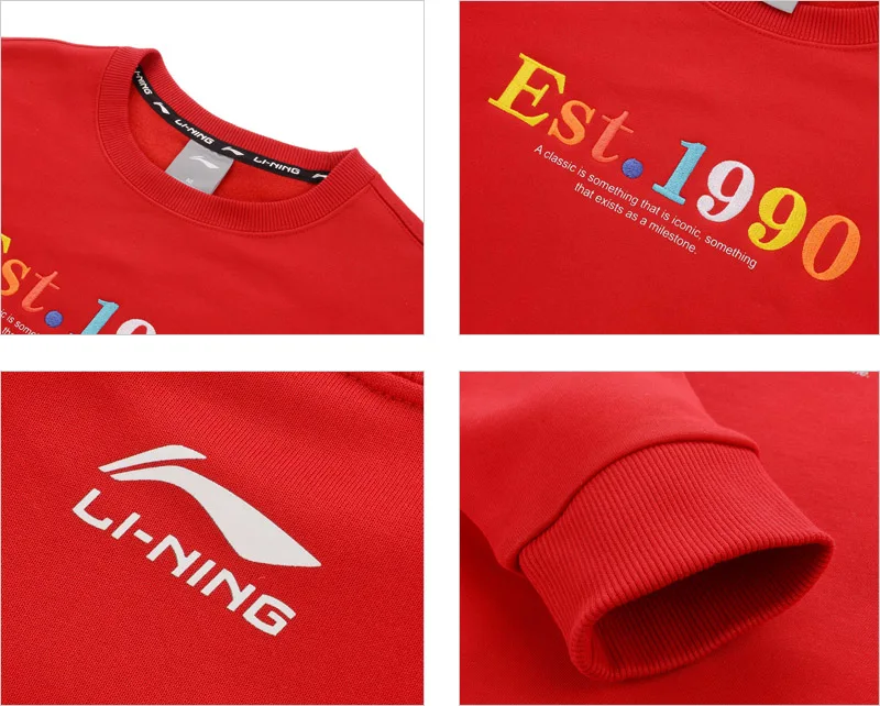 Li-Ning женский трендовый свитер, теплый, 64% полиэстер, 36% хлопок, свободный крой, подкладка, спортивные свитера, топы AWDP458 WWW1073